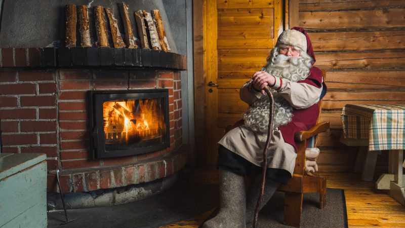 santa in lapland cabin